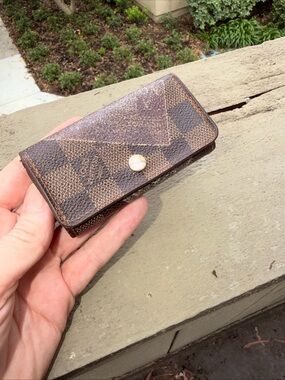 Louis Vuitton Burgundy Leather Key Holder with Gold Hardware